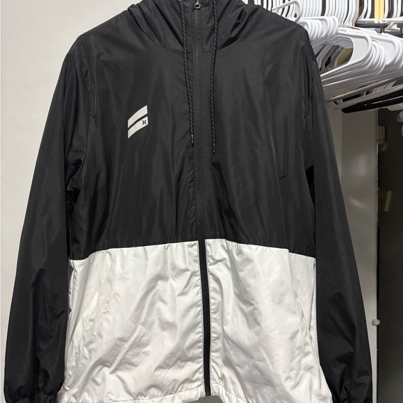 Hurley Black and White Windbreaker Jacket - Picture 1 of 5
